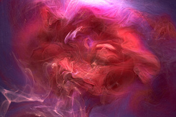 Blue red colorful smoke abstract background, acrylic paint underwater explosion © amixstudio