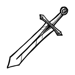 Sword vector illustration isolated on white background