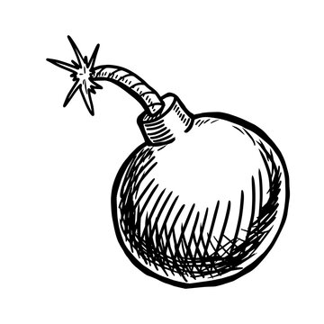 recommend clip art: Bomb vector illustration isolated on white background