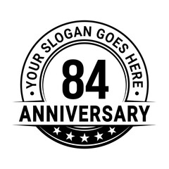 84 years anniversary logo design template. Vector illustration