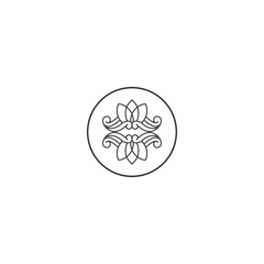 flower line logo design vector illustration