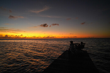 Watching Sunset Tuamotu Purple Yellow