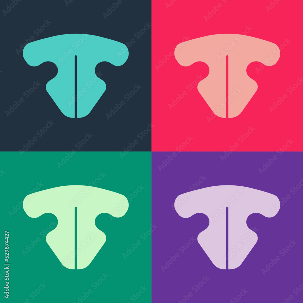 Poster Pop art Cat nose icon isolated on color background. Vector