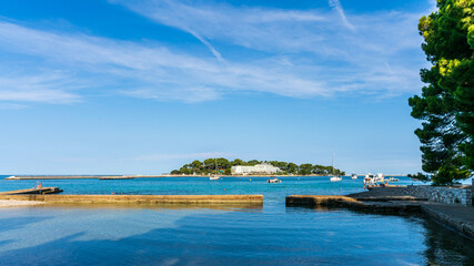 Small island in front of Porec in Croatia