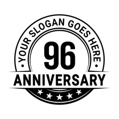 96 years anniversary logo design template. Vector illustration