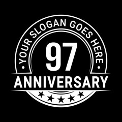 97 years anniversary logo design template. Vector illustration