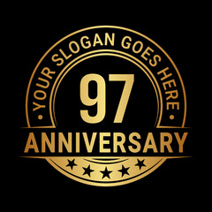 97 years anniversary logo design template. Vector illustration
