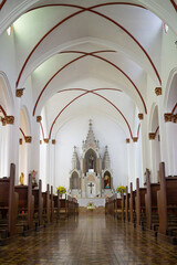 interior of withe minimalist church