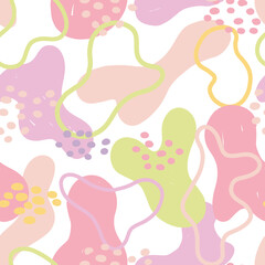 Art Minimal Hand Drawn Vector Seamless Pattern