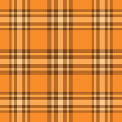 Autumn Plaid gingham checkered seamless pattern in orange, beige and brown. For Thanksgiving fabric, textile and flannel shirts 