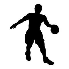 Man Playing Basketball Silhouette Athlete Sports Player
