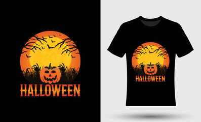 Modern happy halloween t-shirt design.