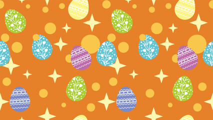 easter background pattern on orange background illustration EPS10