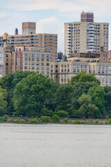 Fototapeta premium central park view of new york city architecture and skyline and cityscape and nature