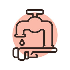 Plumbing installation black line icon. Pictogram for web page