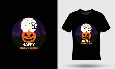 Modern trendy happy halloween t shirt design template.