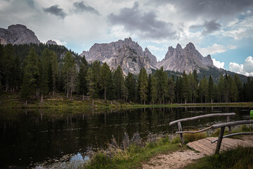 Fototapeta na wymiar Mountains, forest and landscape of the Dolomites in South Tyrol, Italy