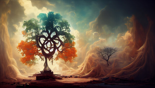 Digital art of the Tree of Life.