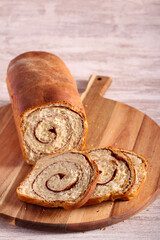 Cinnamon swirl bread, sliced