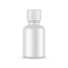 Small Cosmetic Bottle Mockup With Screw Cap, Isolated on White Background. Vector Illustration