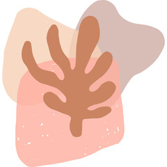 Modern abstract doodle collage of simple geometric shapes. Illustration in boho style, hand draw, naive. Transparent PNG clipart