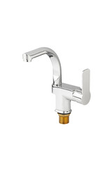 Mixer cold hot water. Modern faucet bathroom. Kitchen tap . Isolated white background. Side view.