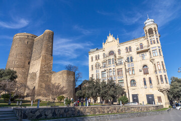 Fototapeta na wymiar Maiden Tower. Icheri Sheher (old town), Baku city, Azerbaijan.