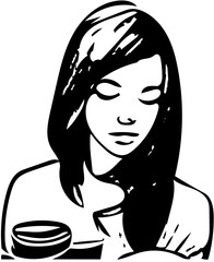 girl with a cup of coffee