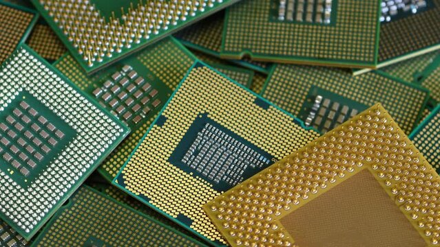 Close-up of old  CPU Computer Processors