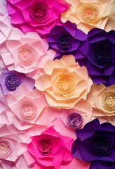 Paper peony flowers texture