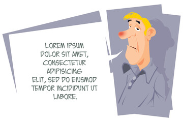 Unhappy person. Illustration for internet and mobile website.