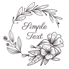 Flower floral frame border hand drawn abstract concept. Graphic design element vector illustration