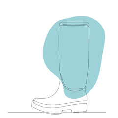 boot drawing by one continuous line, vector