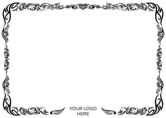 Design in vintage, retro style. Frame in the Old Norse Celtic style, isolated on white, vector illustration
