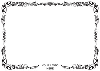Design in vintage, retro style. Frame in the Old Norse Celtic style, isolated on white, vector illustration