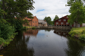 Fototapeta na wymiar Old buildings at Forsvik, Sweden