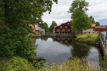 Fototapeta na wymiar Old buildings at Forsvik, Sweden
