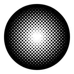 Circle halftone element. Polka dots fade circle dots gradient background. Dotted Gradient Halftone Round. Trendy vector design element