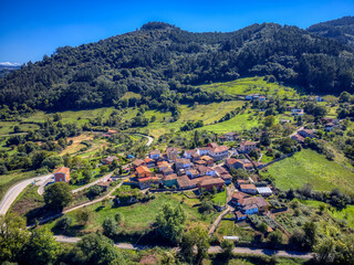 Fototapeta na wymiar Village of San Tirso in Candamo, Asturias, Spain.