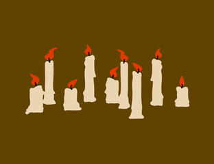Set of Candles, Halloween banner