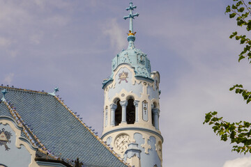 Detail of Church of Saint Elizabeth Hungarian called Blue Church, Bratislava, Slovakia