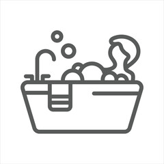 Relax Shower man simple line icon
