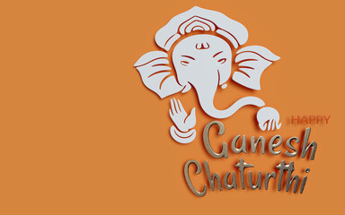 Happy ganesh chaturthi greetings. 3d illustration - 529895695