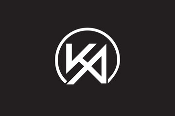 Fototapeta KA Letter Logo Design. Creative Modern A K Letters icon vector Illustration. obraz