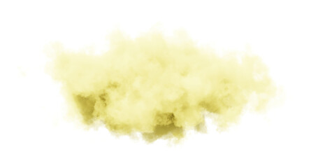 Yellow cloud on white background. 3d rendering.
