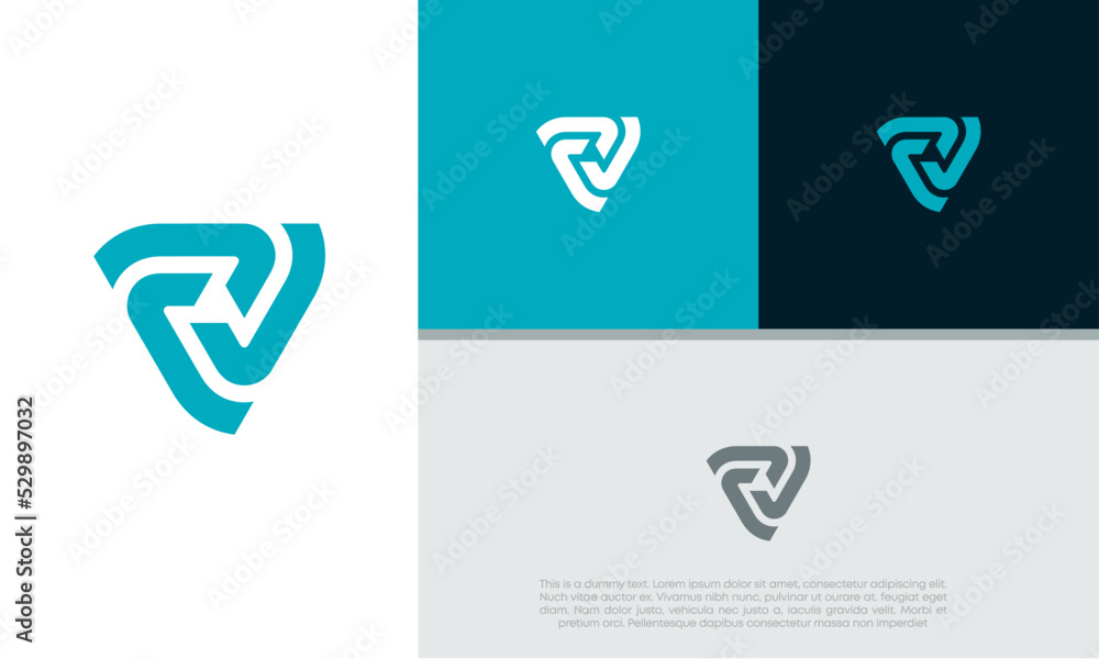 Wall mural innovative high tech logo template. template label for blockchain technology. technology logo.
