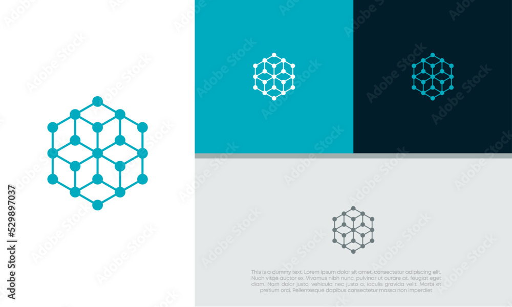 Wall mural innovative high tech logo template. template label for blockchain technology. technology logo.