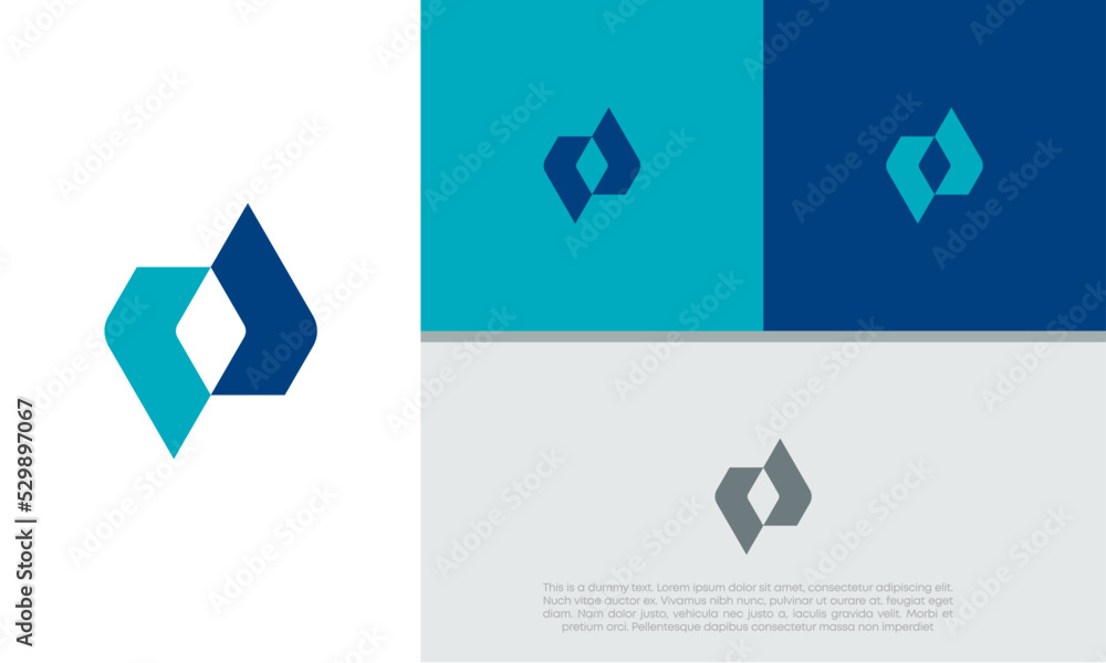 Wall mural innovative high tech logo template. template label for blockchain technology. technology logo.