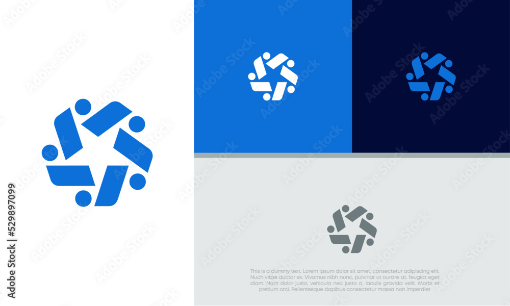 Wall mural innovative high tech logo template. template label for blockchain technology. technology logo.