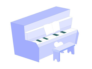 piano keyboard and notes icon.piano isolated on white background music keyboard .
